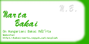 marta bakai business card